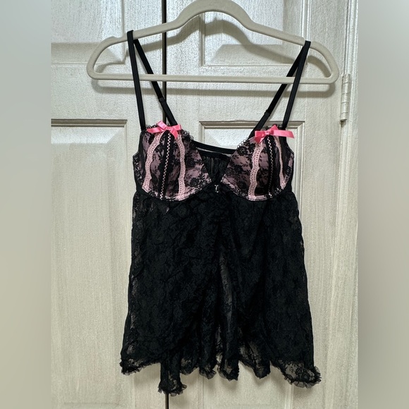 Victoria’s Secret Sexy Little Things Black Sheer Ruffle Sexy Lingerie Cami 34C - Picture 1 of 14